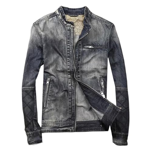 Veste en jean pour homme chemise patchwork vêtement extérieur casual mode