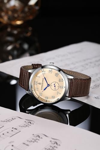 Image of London Fog Brixton Collection Analog Quartz Vintage Watch for Men with Round Dial, Luminous Numerals, Curved Mineral Glass & Leather Strap - LFM10011