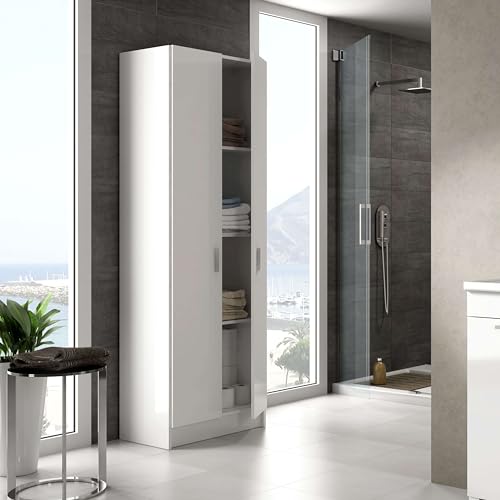 Miroytengo Armario Multiusos Cocina Despensa Lavanderia Baño Aseo Auxiliar Color Blanco 59x180 cm - imagen 5