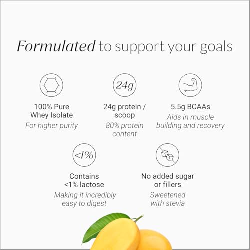 Image of Nutrova Whey Protein Isolate Mango 120g | 24g Protein per Scoop | 100% Pure Whey Isolate | Low Lactose, No Added Sugar | Supports Muscle Recovery & Easy Digestion