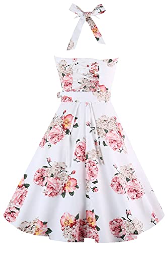 Topdress Women'sVintage Polka Audrey Dress 1950s Halter Retro Cocktail Dress - Image 4
