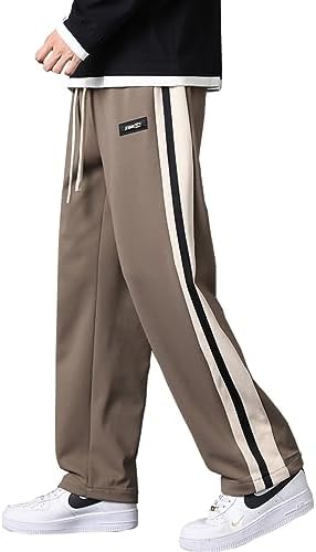 （23:00時点） [Inkpoo] ズボン メンズ 秋服 ストライプ ステッチ ボトムス おしゃれ ずぼん ワイドパンツ ポケット 通気性 人気 冬春服 大きいサイズ わーくぱんつ オールシーズン対応 Coffee XL