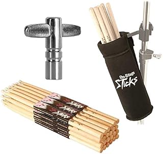 On Stage Maple Nylon 5B (12 pair) + Clamp-On Drum Stick Holder +