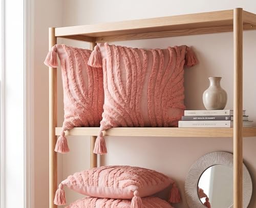 Image of Furnistitchs Premium Decorative Throw Cushion Pillow Cover Boho Home Decor - Living Room Bedroom Couch Sofa Cushion Covers 16 inch x 16 inch (2, Multicolor Bands)