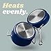 Risa Nonstick Saute & Frying Pan with Lid by Eva Longoria - 4.5 Qt Deep, Sturdy Ceramic Coating, Stainless Steel Handle - Pot Holders for Gas, Electric, & Induction Stove Pans for Cooking - Deep Blue