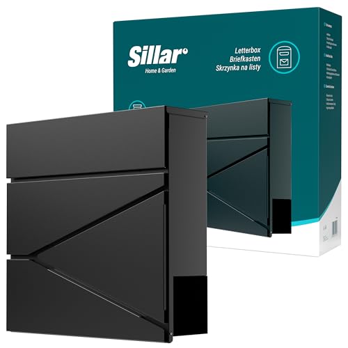 Sillar Cassetta postale da muro con serratura | Realizzato in acciaio zincato, resistente agli agenti atmosferici e ai raggi UV 37 × 10,5 × 37 cm, antracite | 2 chiavi | Tubo per giornali e volantini