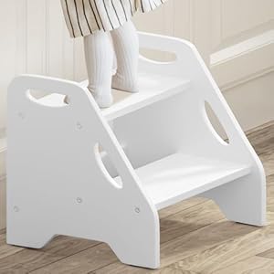 Step Stool for Toddlers, Toddler Step Stool for Bathroom Sink, Small Step Stool Kids Step Stool for Bathroom, Toilet, Stool for Kids Supports Up to 300 Lbs (White Step Stool for Toddlers Toddler Step Stool for Bathroom Sink Small Step Stool Kids Step Stool for Bathroom Toilet Stool for Kids Supports Up to 300 Lbs White