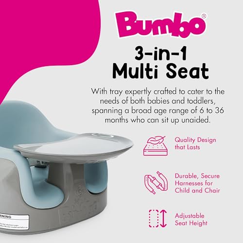 Image of Bumbo 2 Pack 3-in-1 Multi-Seat for 6 to 36 Months, Travel Baby Feeding & Play Floor Seat, All-in-One Portable Booster with Tray & Toddler High Chair, Breige /Desert Mirage