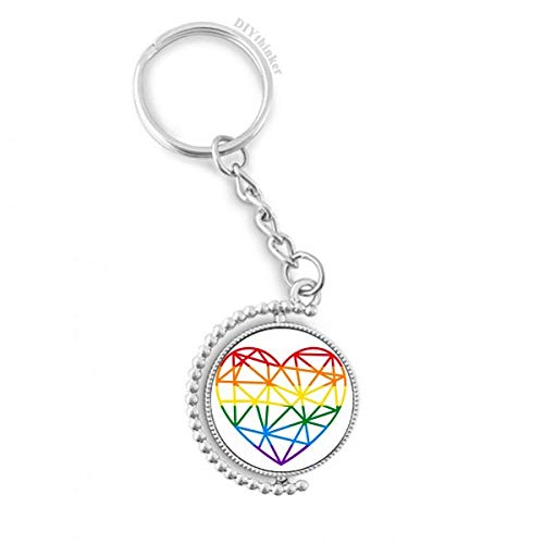 Porte-clés LGBT arc-en-ciel cœur rotatif le cadeau symbolique parfait