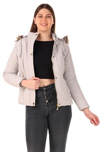 Image of Brazo Women's and Girls Puffer Regular Fit Bomber Jacket For Winter Wear | Hooded Neck | Full Sleeve | Zipper | Casual Jacket For Woman & Girl | Western Stylish Jacket For Women
