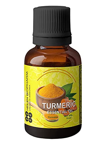 Image of Heilen Biopharm Turmeric Essential Oil - 15 mL Bottle I Pack of 1,Natural and Nourishing for Healthy Skin and Hair (Curcuma longa)