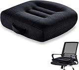 Aicharynic Cojín elevador de asiento para automóvil: 40x40cm, ergonómico,ortopédico, cojín para coche, silla de oficina, cojín para silla de ruedas o asiento elevador para adultos, cojín extra ancho