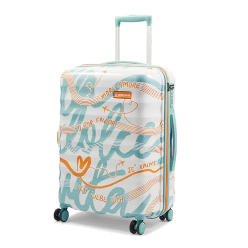uppercase Serendipity (Medium) Printed Trolley Bag with TSA Lock,Hard Sided Checked Luggage, Durable Design for Travel, RCS Certified for Sustainability, Suitcase for Men & Women (Apricot)