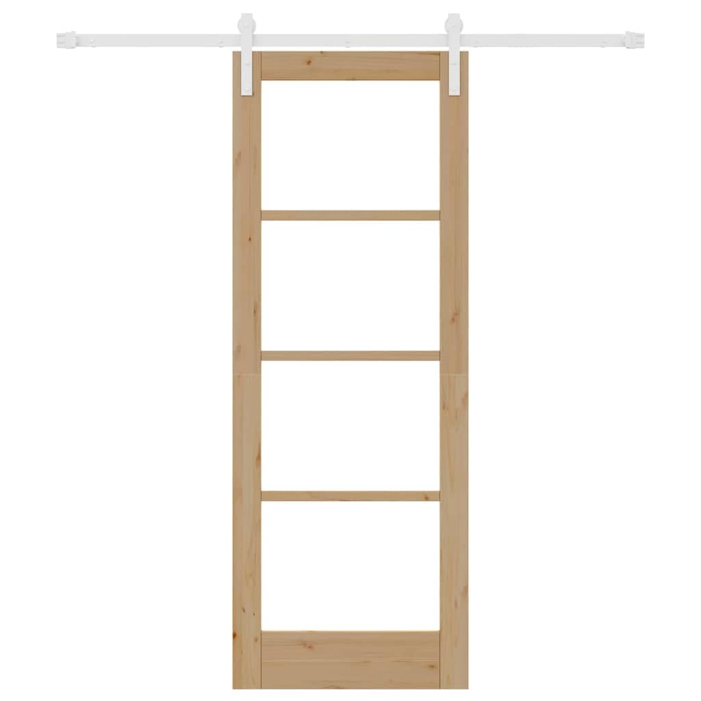 Drzwi przesuwne ORKDAL 73,5 x 198,5 cm z litego drewna sosnowego i szkła