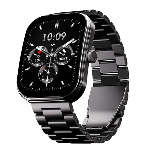 Image of boAt Wave Sigma 3 Curv Smartwatch with 2.01 inch (5.33 cm) Immersive Curved Display, Metallic Finish, Functional Crown, BT Calling, Sleep, Stress, Heart Rate & SpO2 Monitoring, SOS, IP68 (Black Steel)