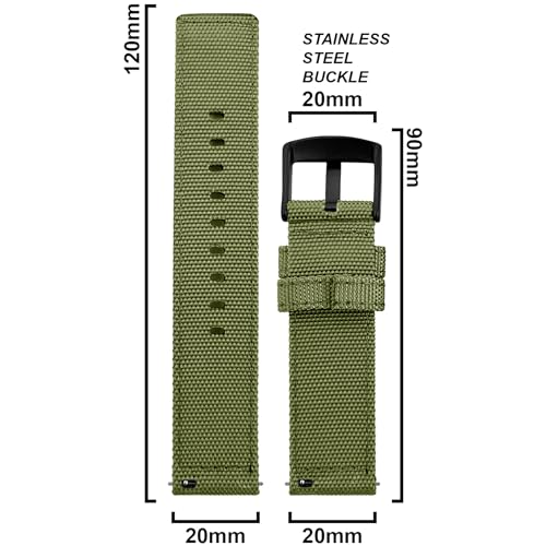 Image of DBLACK ''ENMA'' Nylon Quick Release Watch Strap, Boxy Design, Matte Finish, Nylon Watch Band / / For 20mm, 22mm, or 24mm Nylon Watch Belt (Choose Your Size & Color)