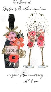Sister & Brother-in-Law Anniversary Greeting Card Hand-Finished Champagne Range Cards JGS628