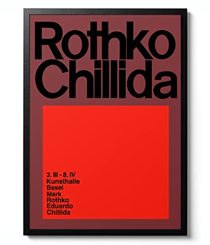 Image of Chillida Print, Mark Rothko Poster, Museum Art Exhibition Print, Vintage Modern Minimalist Wall Art, Art Gift Idea, Archival Matte, A3 (Framed) - 42x29.7cm