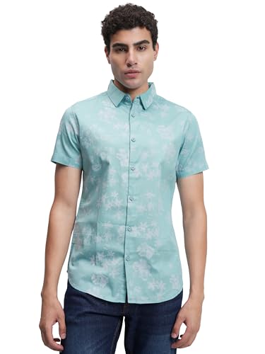 Image of Highlander Men's Floral Print Half Sleeves Shirt | Vibrant & Elegant | A Sophisticated Wardrobe Essential