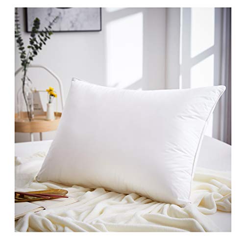 DUCK Down 2pk Pillow Luxury Feather Deluxe Duvet | Best Hotel Quality | Super Soft | Warm and Cosy | Anti Allergy | Computer Quilted Construction, Self piping (2pk Pillow 48x74cm)
