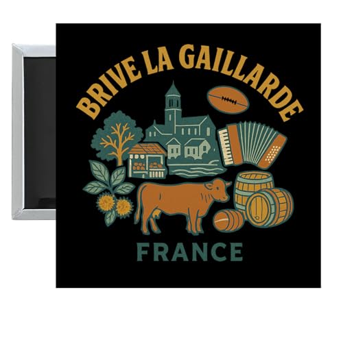 Brive la Gaillarde France Keepsakes Souvenir 2.5 x 2.5-Inch Fridge Magnet (Single)