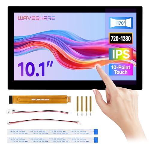 Waveshare 10.1inch DSI Capacitive Touch Display, Compatible with Raspberry Pi 5/4B and ESP32-P4,...