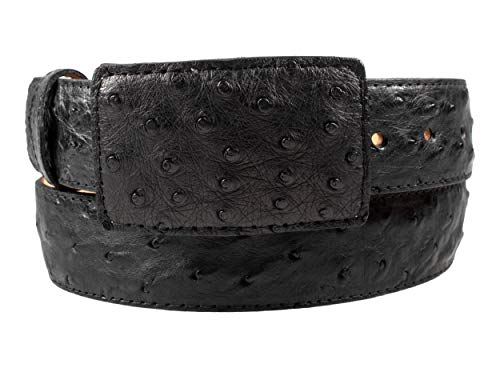 Package Exotic Genuine Ostrich Leather Belt and Wallet Color Black4