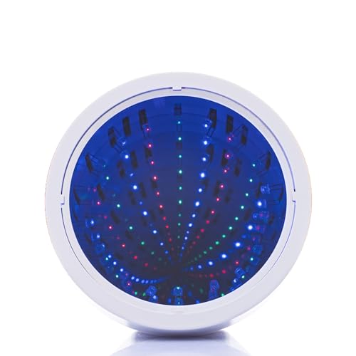 Bluecaps Trading Premium Infinity Mirror Tunnel (White) Lamp LED Lighting Sensory Mirror Battery or USB Powered | Protective Film Must Be Peeled Off