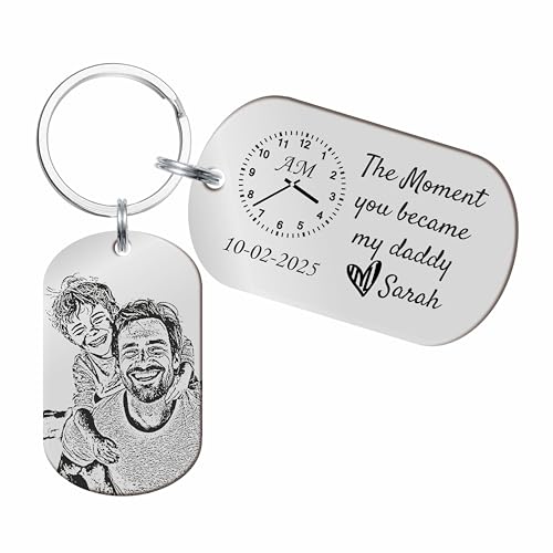 Personalised Daddy Photo Keyring - The Moment You Became My Daddy...