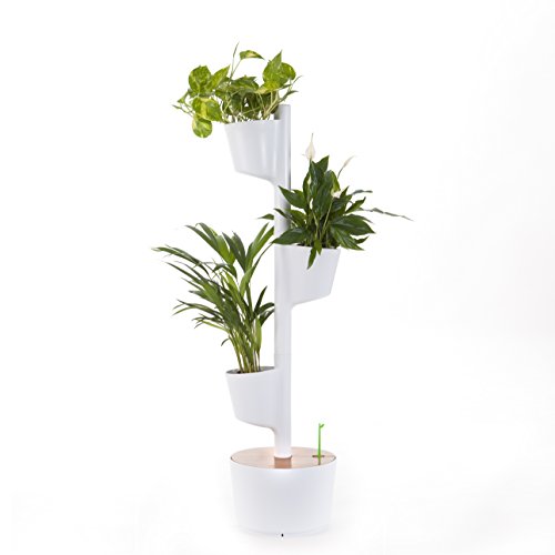 Citysens - Macetero Vertical con Autorriego, Blanco, 3 Macetas