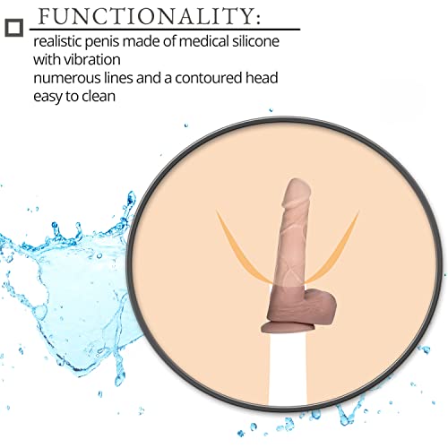 D24-6 Realistische dildo met mooie eikel, zuignap, rubberen penis, dildo gay seksspeeltje vrouwen vibratie, erotiek voor beginners siliconen stimulator realistische dildo's multi-vibratie - Afbeelding 4