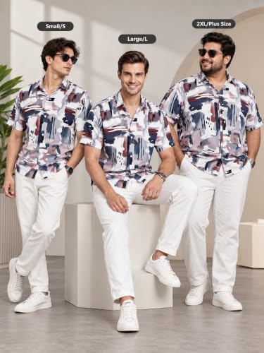 Image of GRECIILOOKS Shirts for Mens | Stylish Shirt for Summer and Vacation | Casual Printed Outfit Men | Trendy Button Down Reguler fit Men`s Shirt | Comfort Rich Formal Shirts