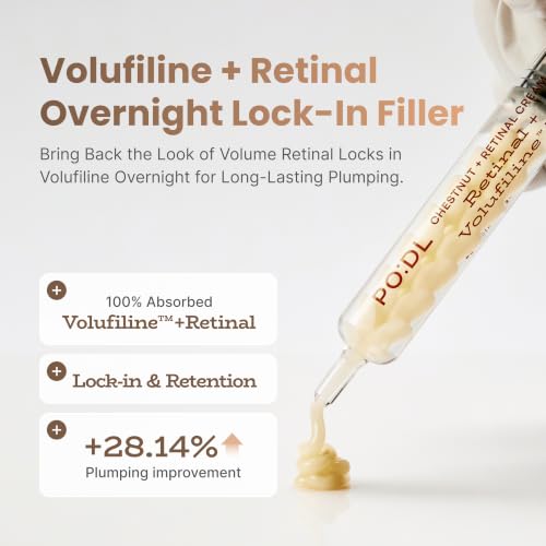 PODL Upper Lip & Smile Line Wrinkle Filler Cream with Syringe Applicator — Overnight Line Blurring, 100% Pure Volufiline + Retinal | Plumping for Lip Lines Around Mouth, Under-Eye, Nasolabial Folds Detail