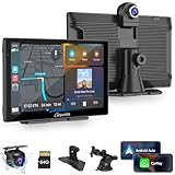 CARPURIDE W905 Portable Carplay & Android Auto, 9'' Touch Carplay Screen for Car, 4K Dash Cam,1080p Backup Camera, Car Play Navigation with Mirror Link/Siri/FM/Bluetooth/Light Sensor, for 12-24V