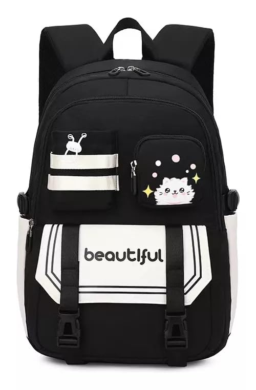 Mochila feminina Escola Viagem notebook Pronto entrega para todo o Brasil (Preto)