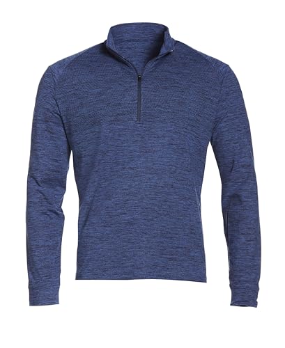Perry Ellis Men's 1/4 Zip Long Sleeve Heather Stretch Golf Pullover, Sun Protection Water-Repellent (Available in Big & Tall)3