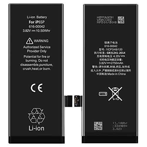 Memows Akku für iPhone 6S Plus, 2750mAh 3.82V Hoher Kapazität Batterien Kompatibel mit iPhone6s Plus, A1634、A1687、A1699 Li-Ion Interner Batterie 12 Monate Garantie… Cover