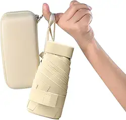 Guarda chuva de Bolso Ultra Compacto e Versátil – Mini Guarda-chuva Dobrável com Proteção UV, Leve e Portátil – Inclui Estojo EVA Estilo eva para Chuva e Sol