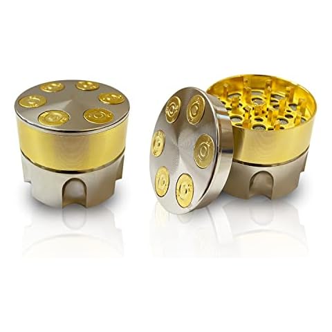Metal Bullet Design Herb and Spice Grinder - 3 Part 50mm Grinder Metal with Scraper - Portable Mill Crusher - Premium Quality Cover