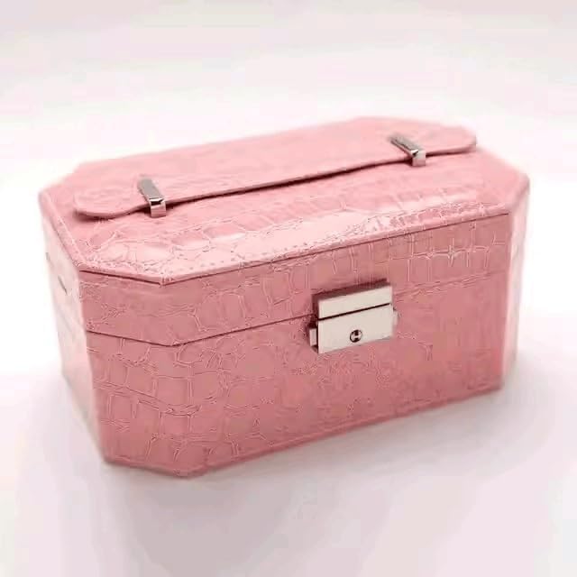 FMURY Large Capacity Portable Jewelry Storage Box Rings Earrings Jewelry Box Handheld with Lock image 4