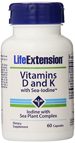 Life Extension Vitamins D and K with Sea-Iodine, 60 Capsules