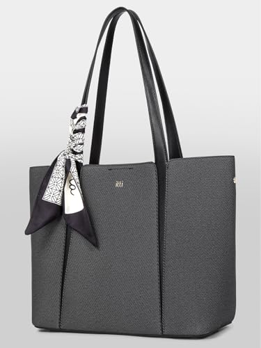 Image of ITTI Capri Tote for Women | Lightweight Three-Compartment Tote Bag with Elegant Scarf Design | Large Capacity Work & Daily Use Bag