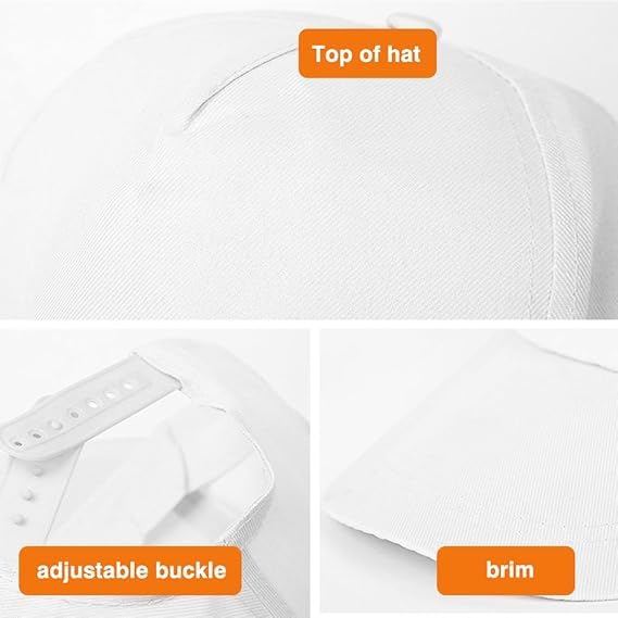 Gorras de Béisbol Blancas para Manualidades - Kit de 10 para Pintar y Graffiti