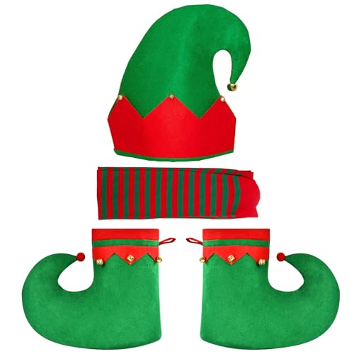 Elfen Mütze Weihnachtself Schuhe Elfen Socken, Weihnachtself...