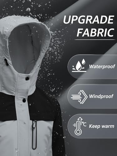 Boys Softshell Jacket with Magic Sleeve Patches Adjustable Hood Cuffs for Skiing Ages 6-16Y2