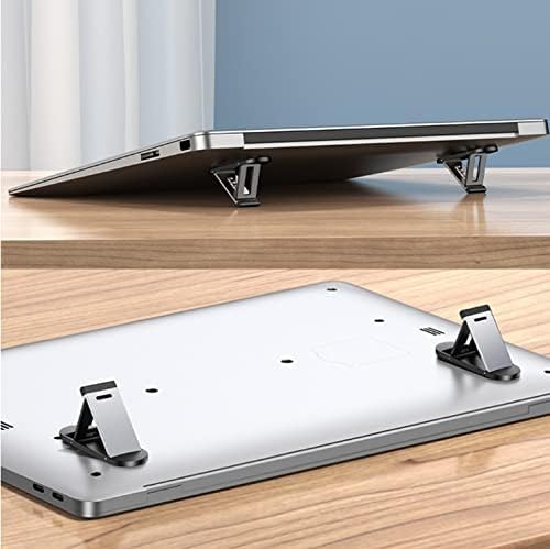 Image of SOOPII Mini Premium Metal Folding Portable, Lightweight Laptop Stand Non-Slip Base Tabletop Risers for 10-17 Inch Laptop & Keyboard Cooling Padstand Pack of 2pcs (JDL-30)