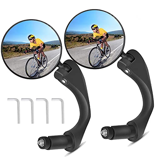Wenosda Fahrradspiegel für E-Bike,Fahrradrückspiegel Rückspiegel für Lenker,360° Universal Verstellbar und Drehbar Lenkerspiegel,HD Blendfreier Stoßfest und Sicherer Rückspiegel(2 Stück) Cover
