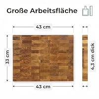 B4K Hackblock aus Eiche Stirnholz 43 x 33 x 4,3 cm inkl. Ständer – Ansicht 5