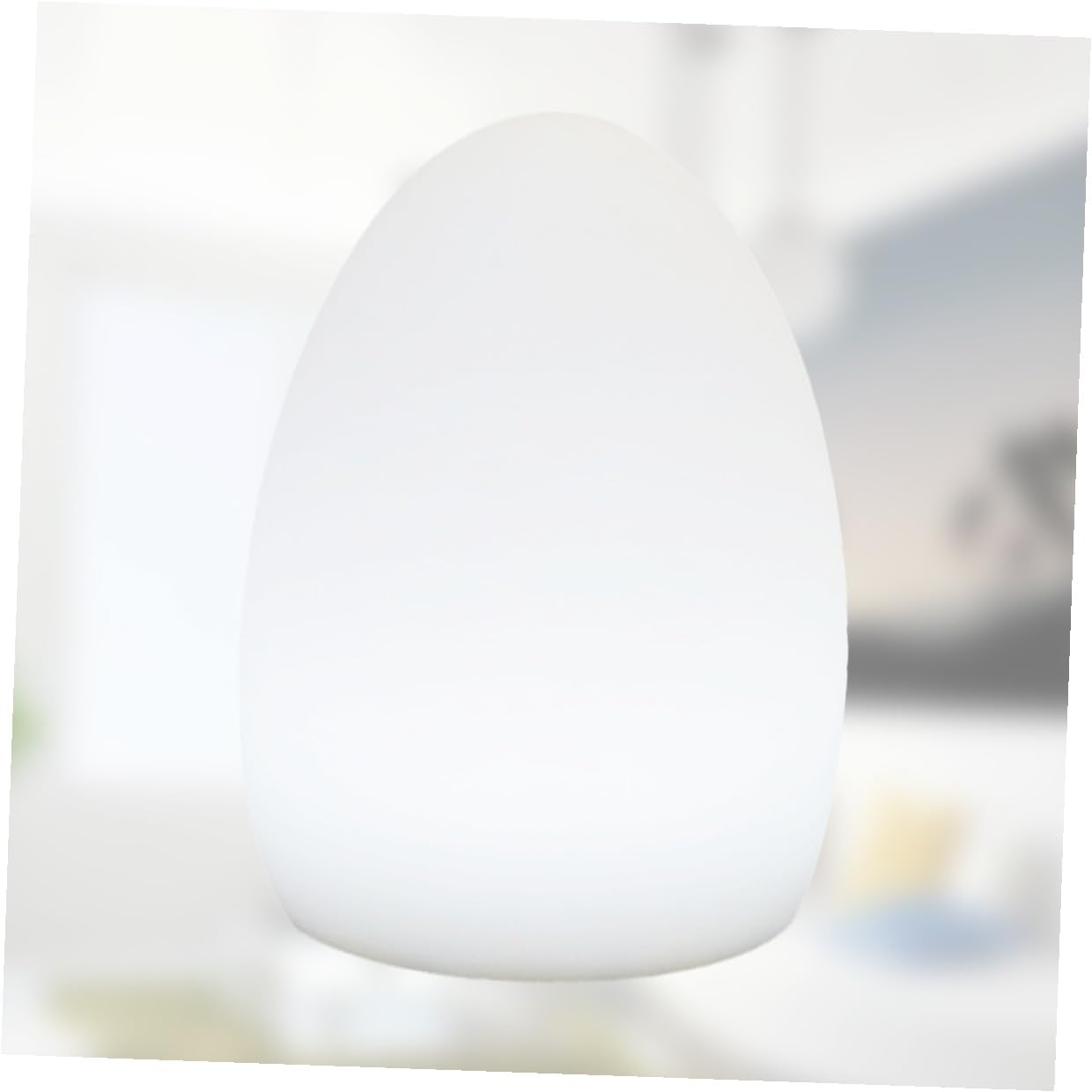 Anneome Lampada da Tavolo Ricaricabile USB a Forma di Uovo LED Colorata Luce Notturna in Plastica Bianca Dimensioni 10x15 Cm per Casa e Bar