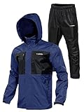 Rodeel Wasserdichter Angel-Regenanzug für Herren (Regenjacke und Hosenanzug), A: Blau, Medium